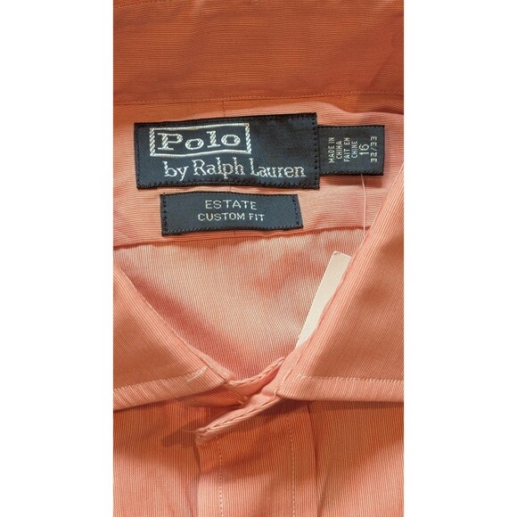 NEW Polo Ralph Lauren Estate Custom Fit LS Shirt Size 16 32/33 Orange Coral NWT - Picture 5 of 11